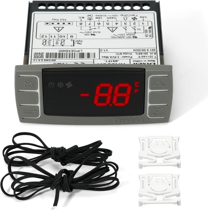 VORGENS Fit for Dixell XR06CX-4N1F1 Temperature Controller-Functionality Upgrade, 120V 50-60hz #Replace for Dixell Controller W0302184 in Commercial Refrigerators/Freezer - Image 1